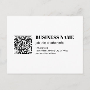 Cartão Postal Código QR comercial & Texto retrô-moderno editável