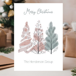Cartão Postal Código QR da Empresa de Árvores de Natal Merry Chr