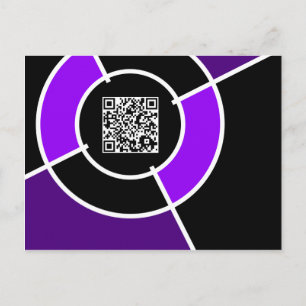 Cartão Postal código QR de alvo roxo