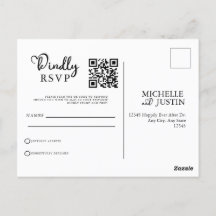 Código QR de Casamento Simples Moderno RSVP Pos