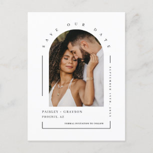 Cartão Postal Código QR de Foto de Arch Minimalista Moderno Salv