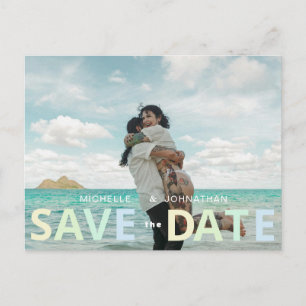 Cartão Postal Código QR de Foto de Salvar a Data de Casamento na