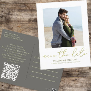 Cartão Postal Código QR de Fotografia de Script de Caligrafia Do