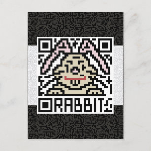 Cartão Postal Código QR do coelho