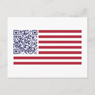 Cartão Postal Código QR do hino nacional de bandeira americana