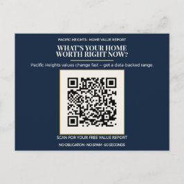 Cartão Postal Código QR do valor de casa de luxo em Pacific Heig