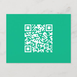Cartão Postal Código QR editável Gera seu próprio   Teal Green