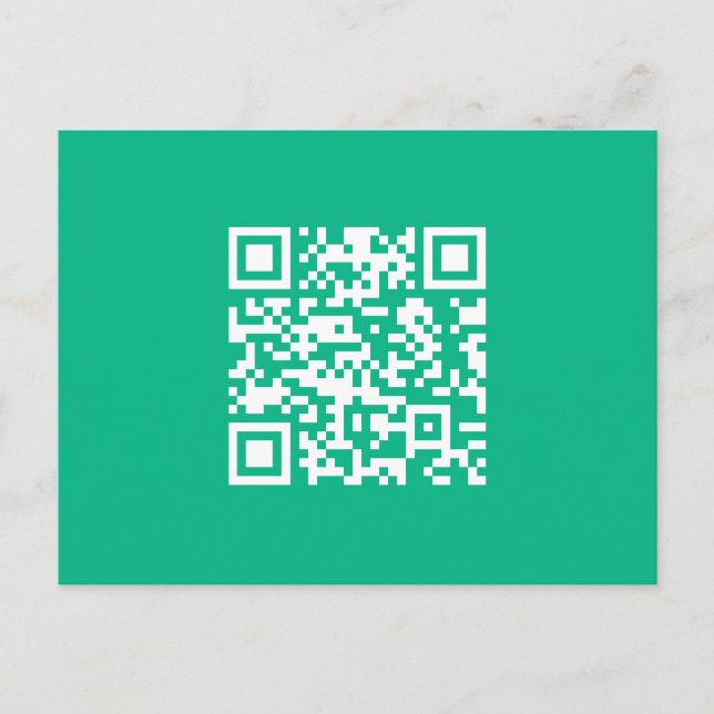 Cartão Postal Código QR editável Gera seu próprio | Teal Green (Frente)