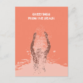 Cartão Postal Código QR Monocromático Grunge Homem Água Fresca A