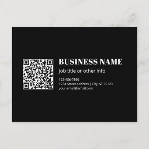 Cartão Postal Código QR personalizado e texto retrô-moderno edit