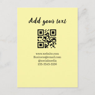 Cartão Postal código QR personalizado simples adicione o texto d