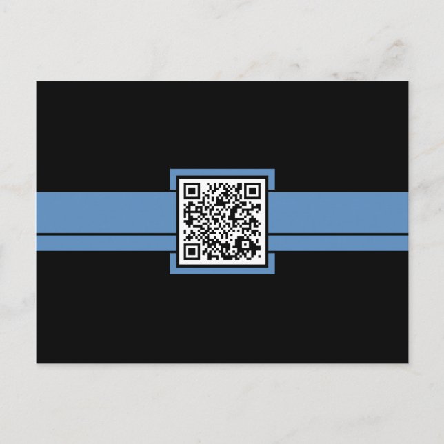 Cartão Postal código QR profissional: faixa azul (Frente)