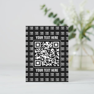 Cartão Postal Código QR promocional (editável) mais padrão de lo
