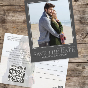 Cartão Postal Código QR Simples de Fotografia do Script de Calig