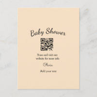 Código QR simples para chá de bebê com nome texto 