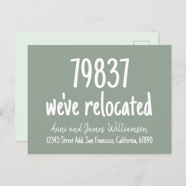 Cartão Postal Código Zip Personalizado Adicionar Detalhes da Mov (Frente/Verso)