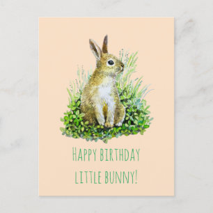 Cartão Postal coelhinho aniversário feliz