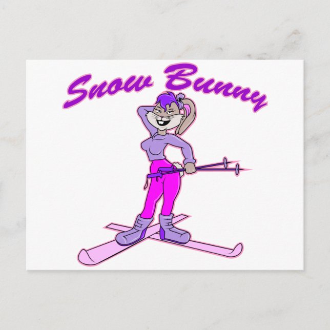 Cartão Postal Coelhinho de Neve Bonito (Frente)