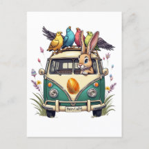 Coelhinho de Páscoa em um Ônibus com Amigos de Pás