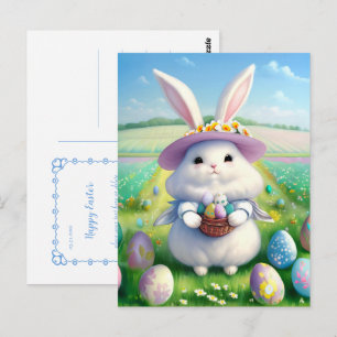 Cartão Postal Coelhinho de Páscoa Fofo 01
