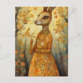 Cartão Postal Coelho Adorável Folkart