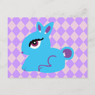 Cartão Postal Coelho Azul