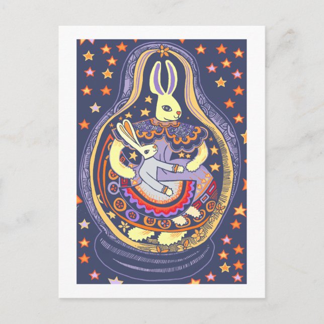 Cartão Postal Coelho Babooshka (Frente)