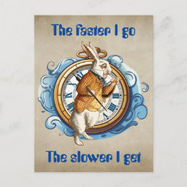 Cartão Postal Coelho Branco, Alice No Caráter Maravilhoso.