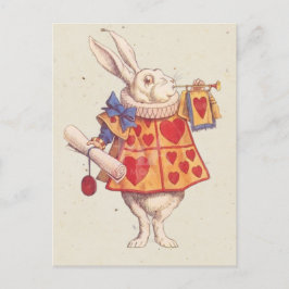 CARTÃO POSTAL COELHO BRANCO ARAUTO - ALICE NO PAÍS DAS MARAVILHA