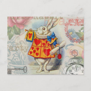 Cartão Postal Coelho Branco Corta Alice Clássica