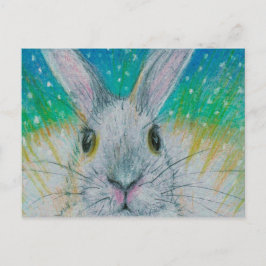 Cartão Postal Coelho branco na neve!