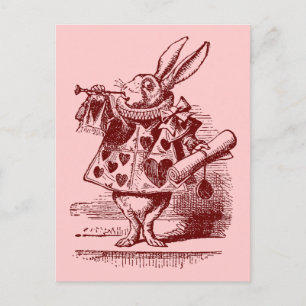 Cartão Postal Coelho Branco Vintage Alice no País das Maravilhas