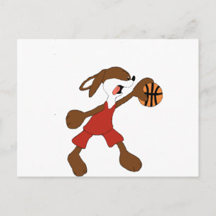 Cartão Postal Coelho Cartoon Michael Jordan Fan