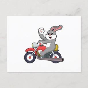Cartão Postal Coelho como motociclista com Motocicleta.PNG