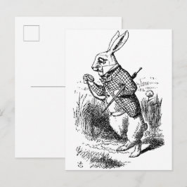 Cartão Postal Coelho de Alice no País das Maravilhas