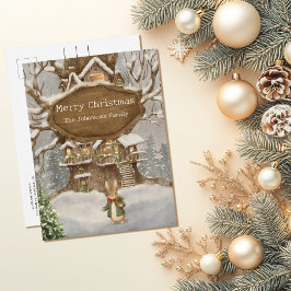 Cartão Postal Coelho de Natal Peter Vintage