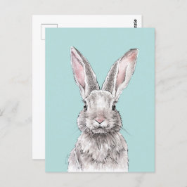 Cartão Postal Coelho Desenho coelho Primavera Bonito Arte animal