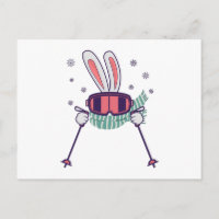 Coelho do esqui com óculos de esqui e cachecol