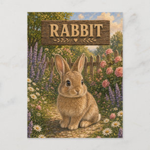Cartão Postal Coelho Fofinho Livro de Histórias Berçário Animal