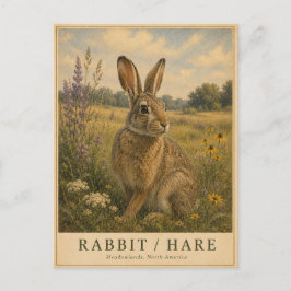 Cartão Postal Coelho Lebre Meadowlands VINTAGE