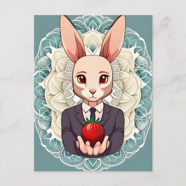 Cartão Postal Coelho, Morango, Mandala, Pós-cruzamento (Frente)