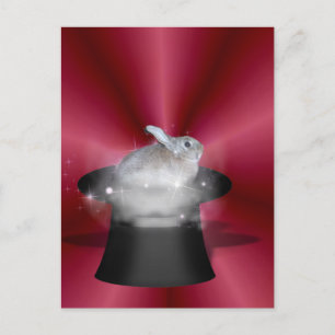 Cartão Postal Coelho no Chapéu Mágico