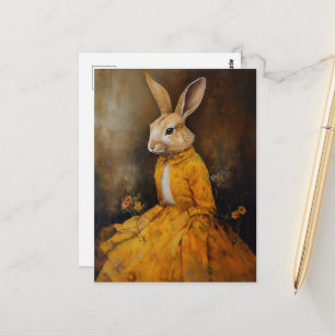 Cartão Postal Coelho num vestido amarelo