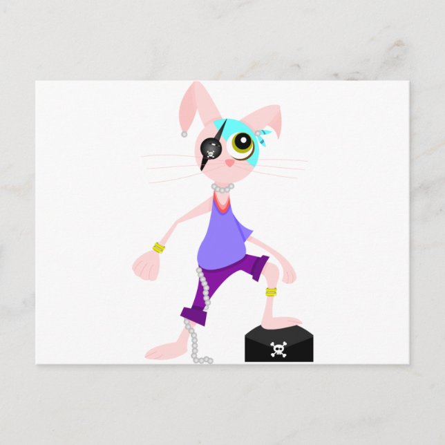 Cartão Postal Coelho Pirata (Frente)