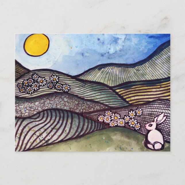 Cartão Postal Coelho Primavera                                   (Frente)