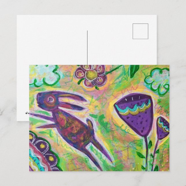 Cartão Postal Coelho Roxo (Frente/Verso)