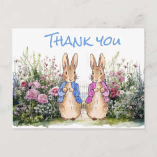 Cartão Postal Coelhos clássicos Obrigado