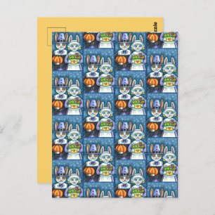 CARTÃO POSTAL COELHOS DE PILGRIM, OBRIGADO A COLHEITA DE HARE, B