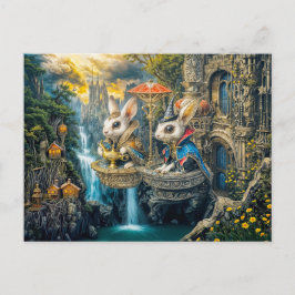 Cartão Postal Coelhos mágicos steampunk