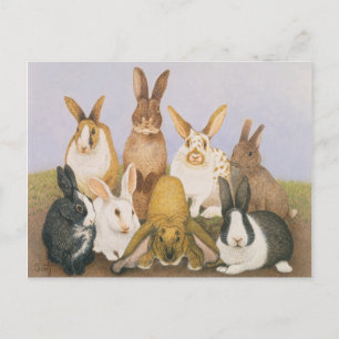 Cartão Postal Coelhos sortudos